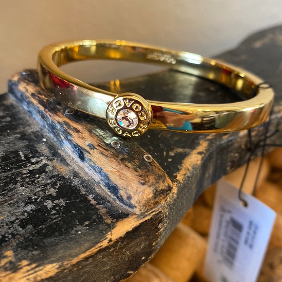 Coach gold tone bangle with crystal - Picture 1 of 5